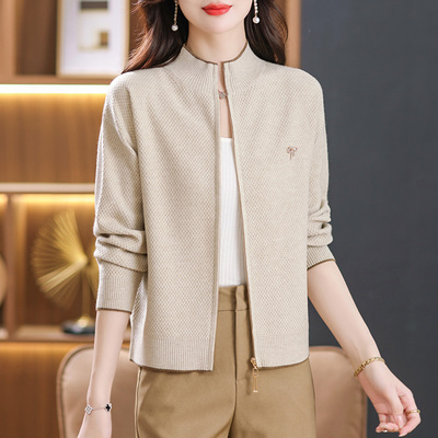 女士短款外套春秋立领夹克上衣秋季2025年新款女装洋气休闲棒球服