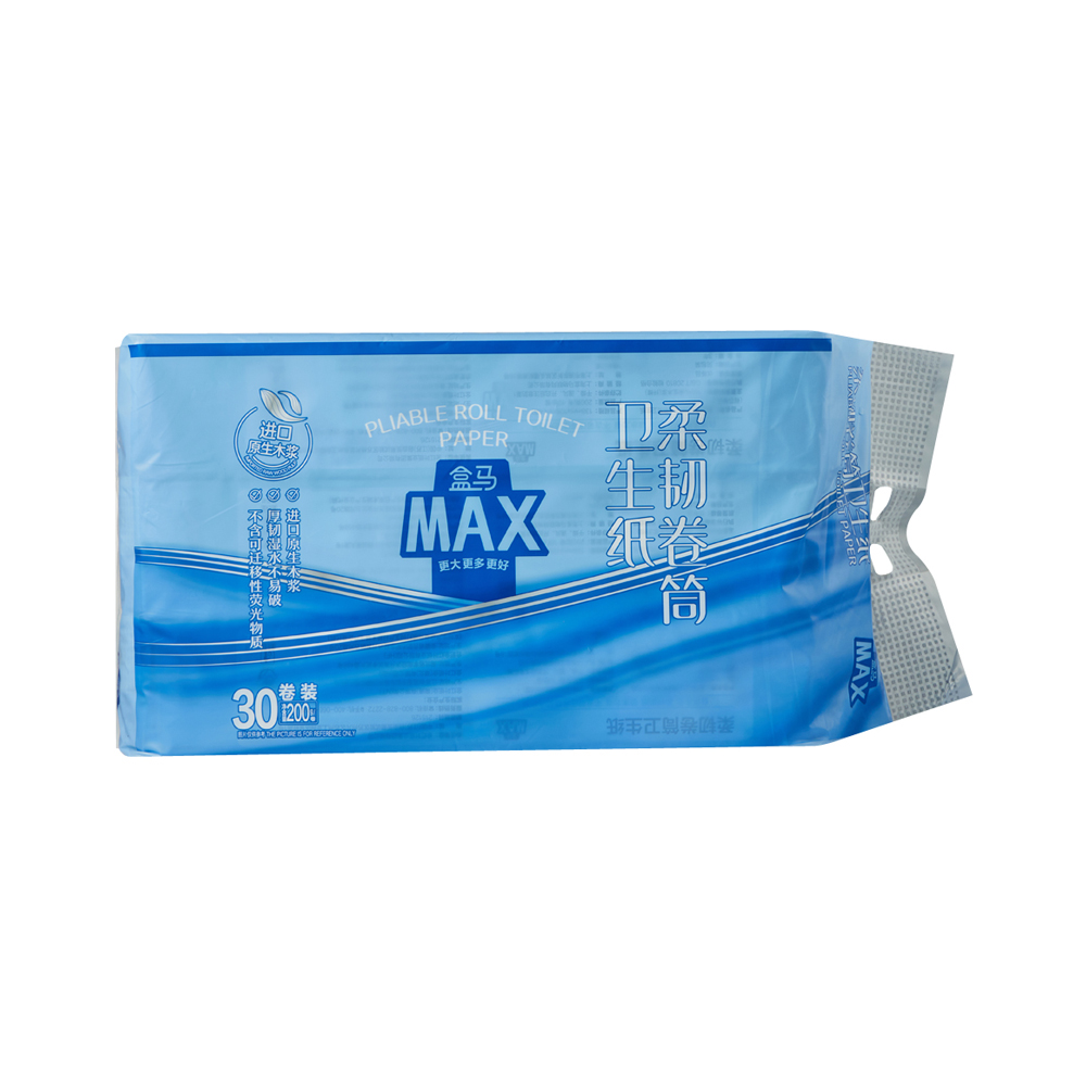 优选马MAX柔韧卷筒卫生纸r4层200g*30卷筒纸有芯卷纸量贩装家庭..
