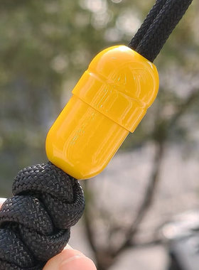 SSD工作室黄色胶囊树脂刀坠EDC吊坠挂坠伞绳EDC背包挂件 原创设计