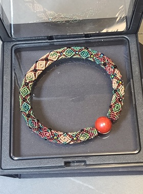 【黑悟空朱砂】钱滚滚手镯纯手工编织手镯清新自然送女