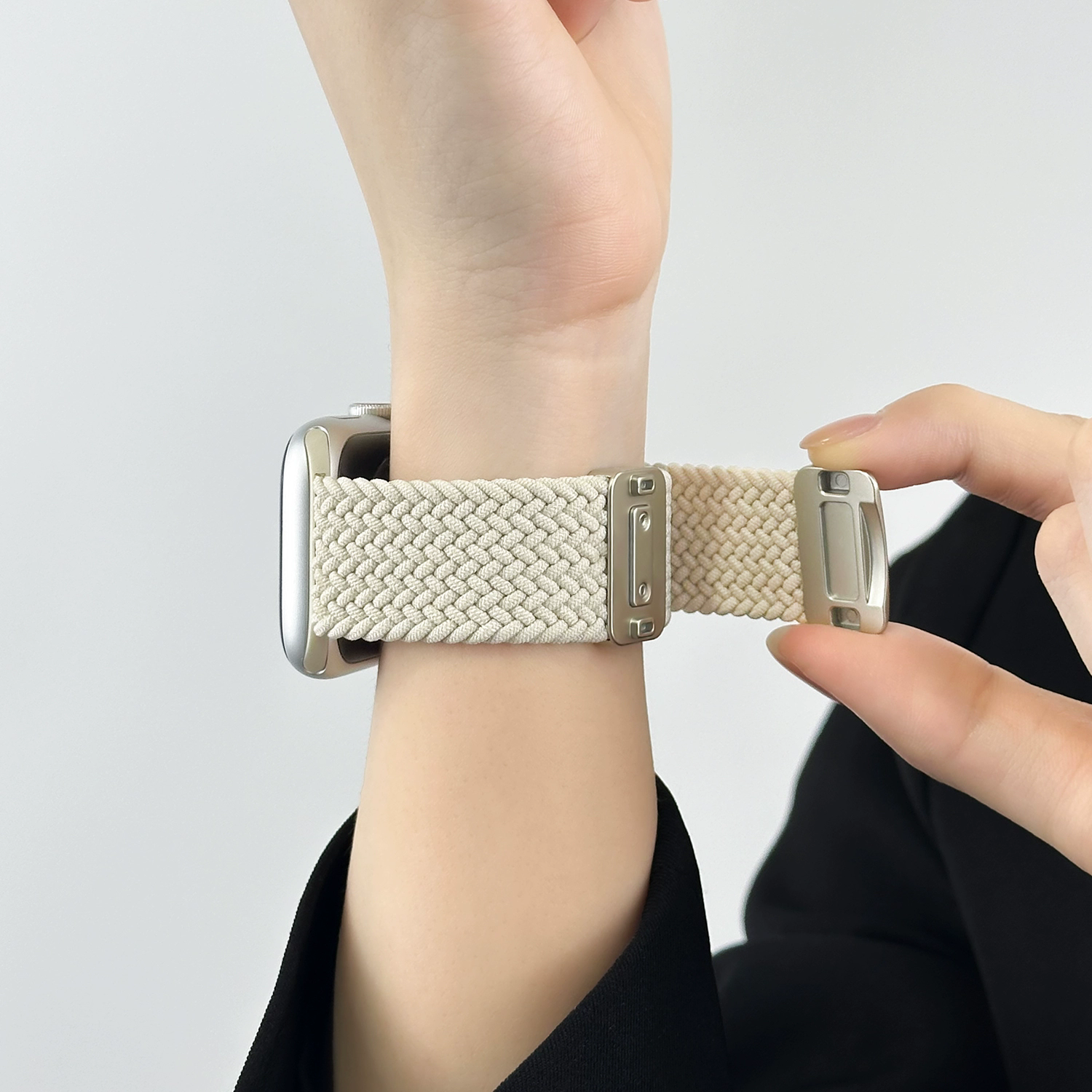 适用苹果手表表带iwatch10男女款applewatch9磁吸S8尼龙7编织腕带