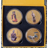 兵马俑纪念币中国特色出国小礼品西安旅游纪念品秦始皇四件八件套