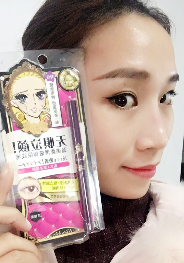 包郵日本kiss me極細眼線液筆 防水不易暈染液體眼線筆 黑色棕色