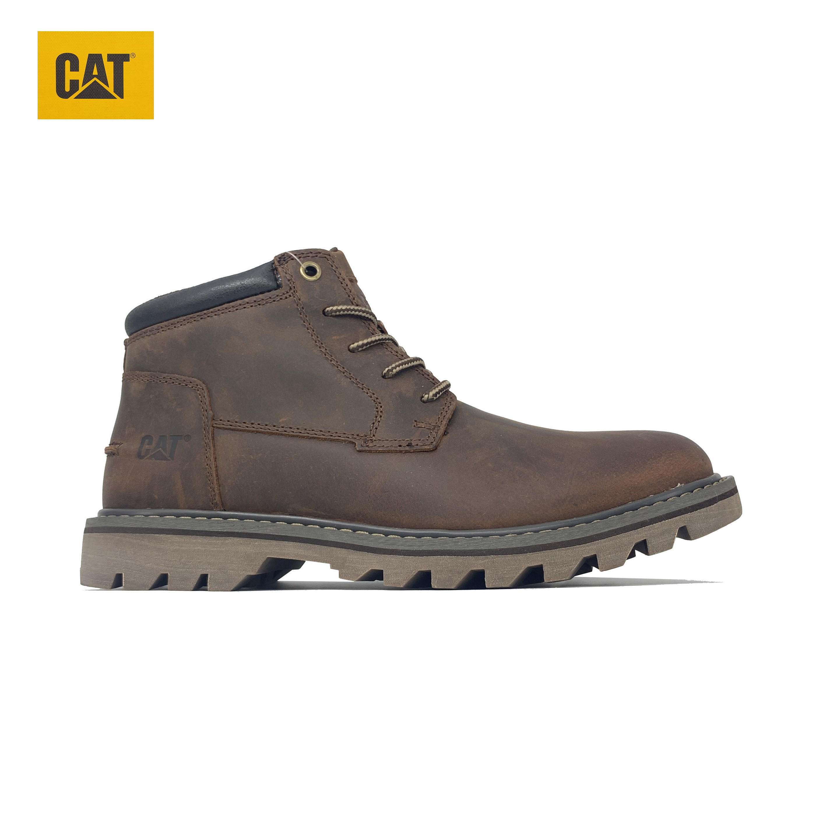 CAT卡特男鞋时装款工装靴系带大头鞋高帮工装鞋马丁鞋大黄靴百搭