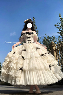 出租月光诀别诗绝版白色花嫁晚礼服女洛丽塔轻奢小众成人礼连衣裙