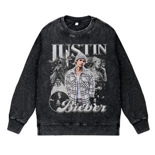 美式说唱歌手流行R&B秋冬圆领套头卫衣贾斯汀比伯JustinBieber