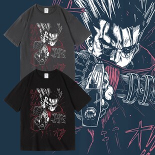 枪神Trigun法修潮流日系二次元卡通动漫纯棉短半袖T恤男夏青少年
