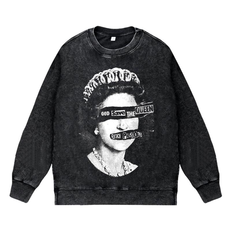 美式复古水洗印花卫衣