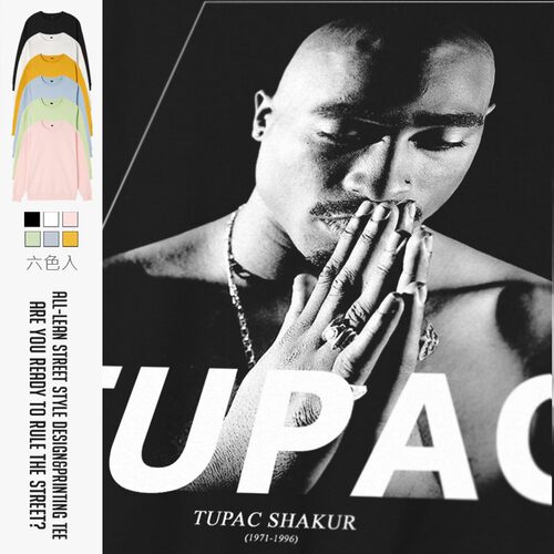 说唱嘻哈rap2pac潮牌印花衣服
