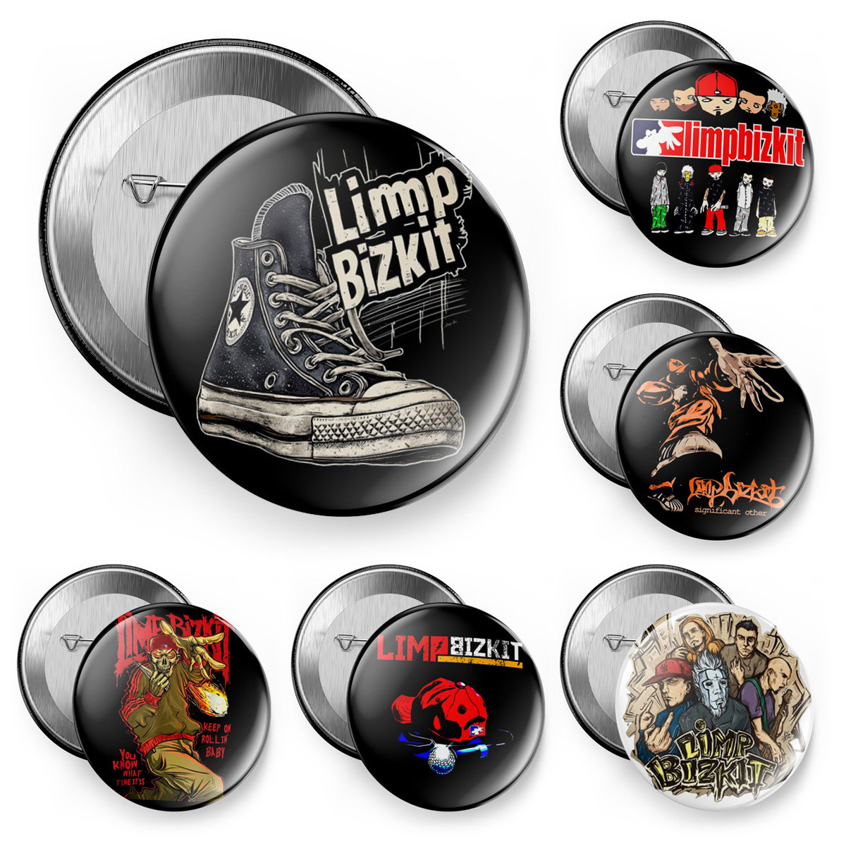 欧美摇滚金属limpbizkit软饼干乐队周边吧唧微章挂件别针磁冰箱贴