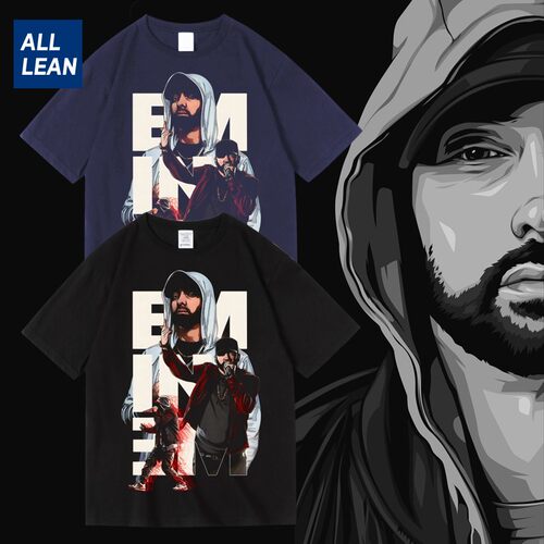 eminem纯棉T恤男夏季潮牌短袖