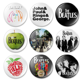 欧美英伦beatles披头士乐队摇滚吧唧徽章挂件图章别针磁贴冰箱贴