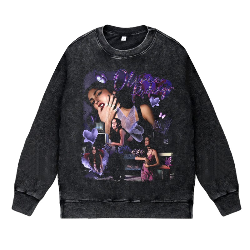 美式说唱嘻哈rapper水洗做旧卫衣olviarodrigo奥利维亚·罗德里戈