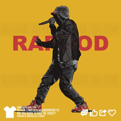 说唱hiphop欧美嘻哈eminem埃米纳姆爷rapgod纯棉短半袖男女T恤