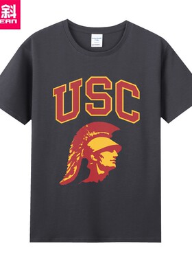usc南加州大学美国美式篮球名校ncaa印花周边纯棉短袖男女款T恤