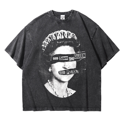 宽松水洗纯棉五分短袖T恤