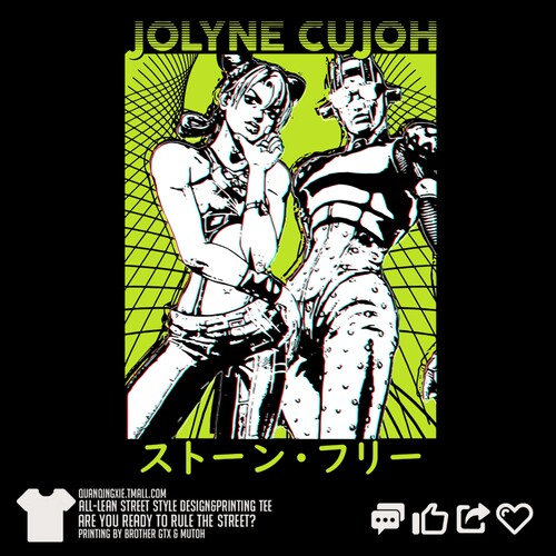 JOJO的奇妙冒险二次元空条徐伦动漫周边短袖夏季圆领宽松纯棉T恤