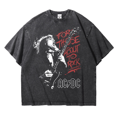 纯棉印花T恤宽松落肩版五分袖