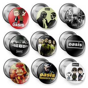 欧美英伦oasis绿洲乐队摇滚周边吧唧徽胸章挂件别针磁贴冰箱贴