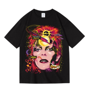 欧美大卫鲍伊摇滚Davidbowie周边潮流纯棉短半袖T恤男女款夏季