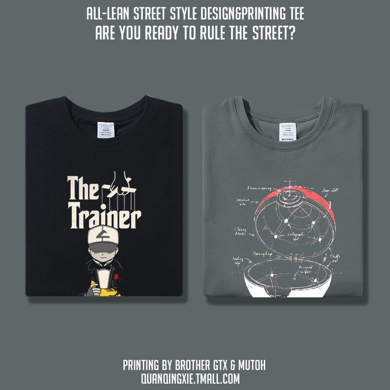 男女bf精灵宝可梦动漫游戏皮卡丘精灵球周边印花衣服纯棉短袖T恤