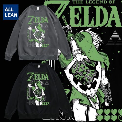 塞尔达游戏印花卫衣圆领男