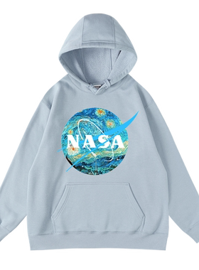 nasa周边印花卫衣男加绒