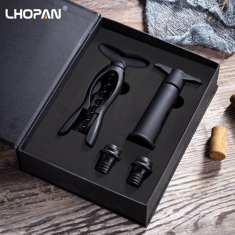 Lhopan 红酒开瓶器套装家用葡萄启瓶器 冰酒袋抽真空酒塞礼盒套装