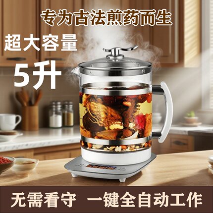 5升玻璃养生壶2026新款煎药壶全自动5L大容量煲汤煮茶中药壶熬药
