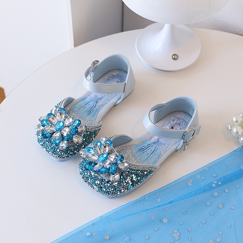 闪亮女孩舞蹈演出水钻公主鞋单鞋