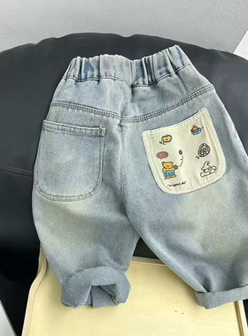 男童春秋牛仔裤2025新款儿童洋气裤子宝宝休闲时髦中小童男孩长裤