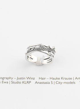 韩国东大门925纯银ins女银饰皇冠