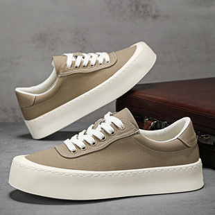 潮流百搭软底休闲鞋男款2025新款一脚蹬懒人鞋低帮鞋布面透气板鞋