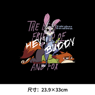 儿童潮牌卡通狐尼克兔朱迪印花T恤卫衣图案热转印印白墨烫画
