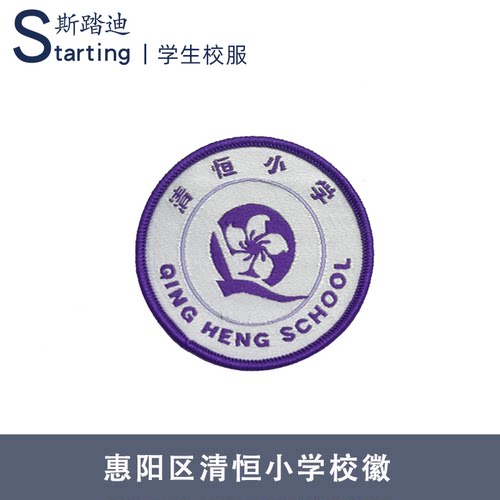 惠阳区清恒小学 校徽章校标校牌胸牌短袖运动服校服