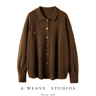 不嫌多 秋冬新款 金扣羊绒开衫 毛衣宽松羊绒衫 外套 女衬衫 时尚