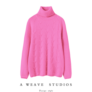 特别推荐~高领羊绒衫女100%纯山羊绒套头冬季宽松针织打底毛衣