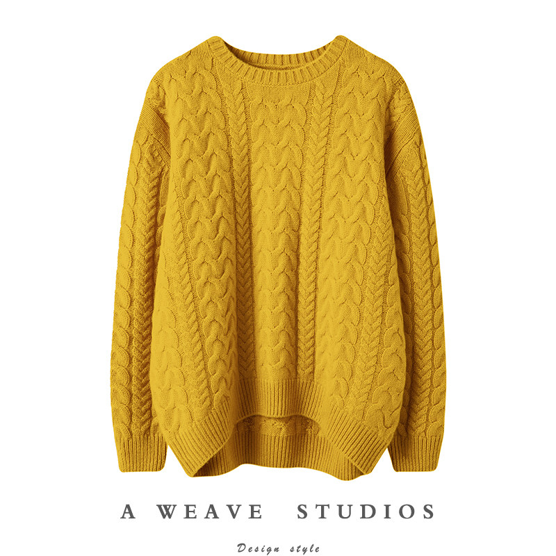 巨美啊气质出众~加厚圆领羊绒衫女纯羊绒毛衣套头冬宽松慵懒风,女装/女士精品,羊绒衫,淘宝优惠券,粉丝福利购,淘宝优惠卷