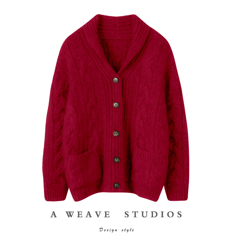 重磅 男女同穿 暴走气质！加厚羊绒开衫女粗棒针纯羊绒毛衣外套冬,女装/女士精品,羊绒衫,淘宝优惠券,粉丝福利购,淘宝优惠卷