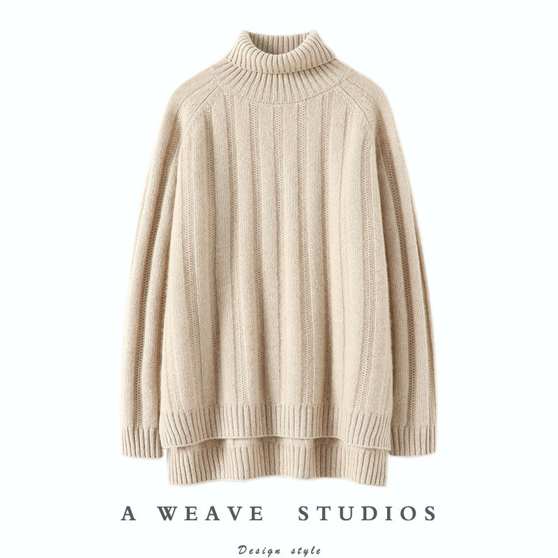 不能错过的！坑条高领山羊绒衫女冬加厚纯羊绒毛衣宽松女慵懒风,女装/女士精品,羊绒衫,淘宝优惠券,粉丝福利购,淘宝优惠卷