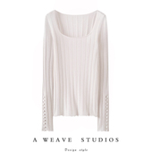 气质王炸 春夏 女方领纯羊绒毛衣针织打底衫 好搭配 精纺山羊绒衫