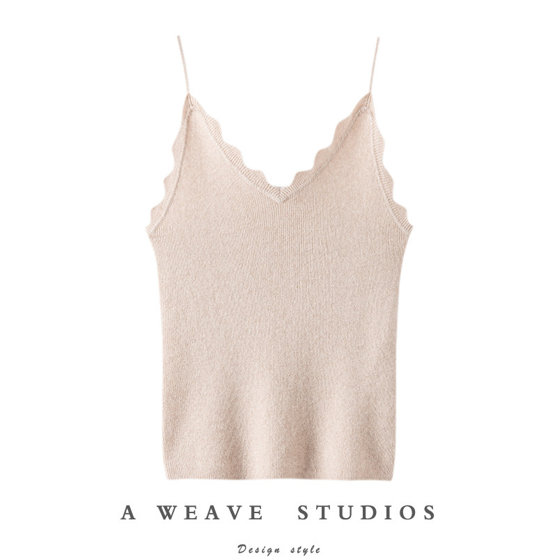 太美了~波浪纹V领羊绒吊带背心女纯羊绒毛衣内搭针织吊带冬ZJ4527,女装/女士精品,羊绒衫,淘宝优惠券,粉丝福利购,淘宝优惠卷