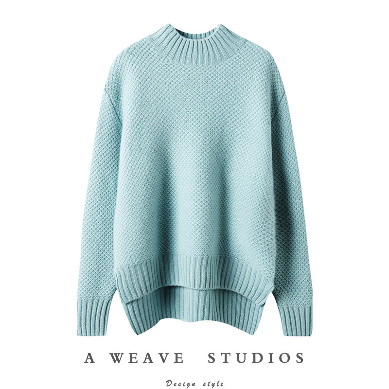 闭眼多入几色~烟雾感复古编织半高领羊绒衫女纯羊绒宽松毛衣加厚,女装/女士精品,羊绒衫,淘宝优惠券,粉丝福利购,淘宝优惠卷