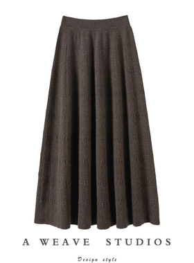 美到刷屏！纯山羊绒半身裙子女长款A字针织伞裙加厚新款ZJ4387