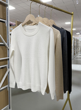 上身气质立显~秋冬季新女圆领套衫100纯羊绒衫女打底毛衣女JSL001