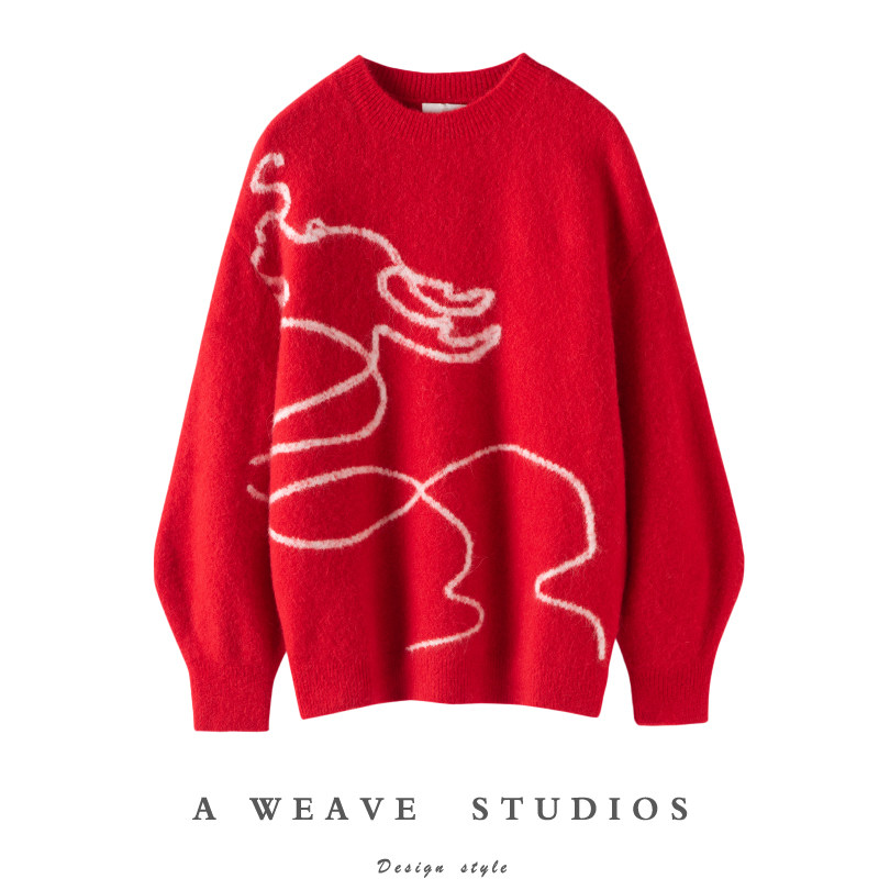 龙年主题系列~2024新款100%纯山羊绒新年龙运当头套头毛衣女上衣,女装/女士精品,羊绒衫,淘宝优惠券,粉丝福利购,淘宝优惠卷