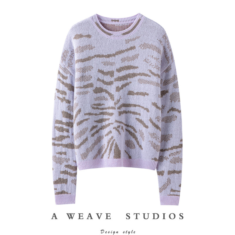 上身效果好漂亮！抽象艺术松织羊绒衫女圆领纯羊绒毛衣针织衫宽松,女装/女士精品,羊绒衫,淘宝优惠券,粉丝福利购,淘宝优惠卷