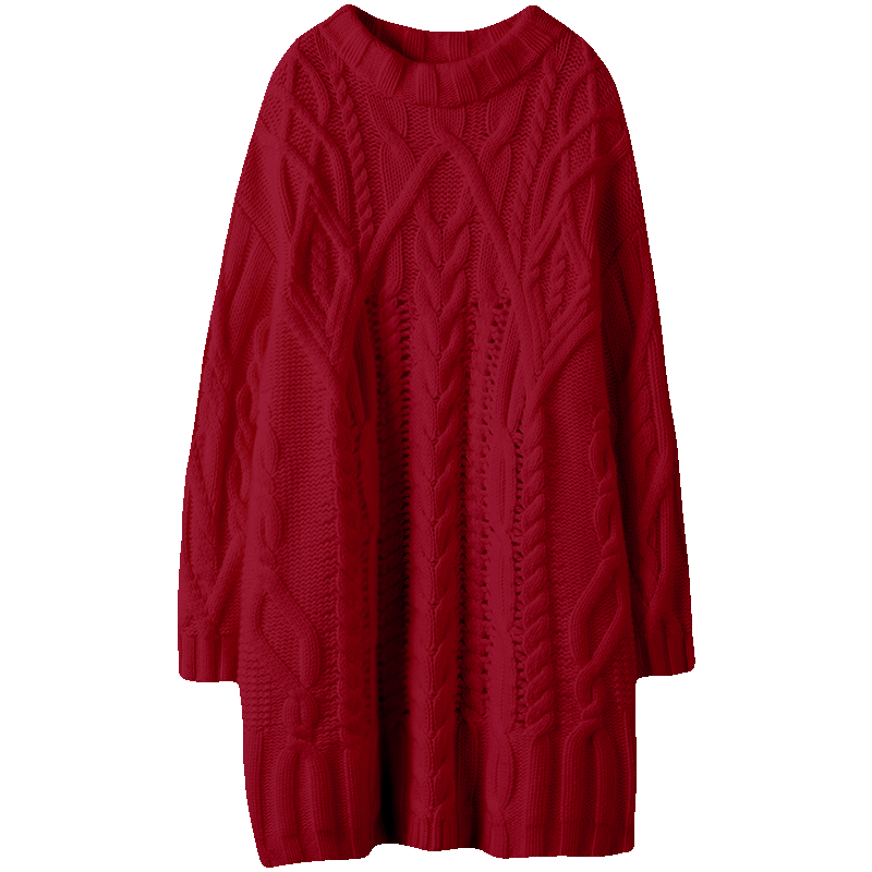 重磅收官 美到难超yue的一件！纯羊绒衫女中长款毛衣宽松慵懒加厚