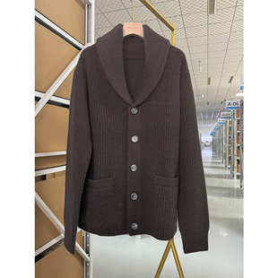 男人衣服好在灵魂深处~纯山羊绒时髦绅士青果领男士开衫针织外套