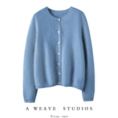 简而好看 100%山羊绒拉绒小香风女士外套baby软糯ding级拉毛开衫